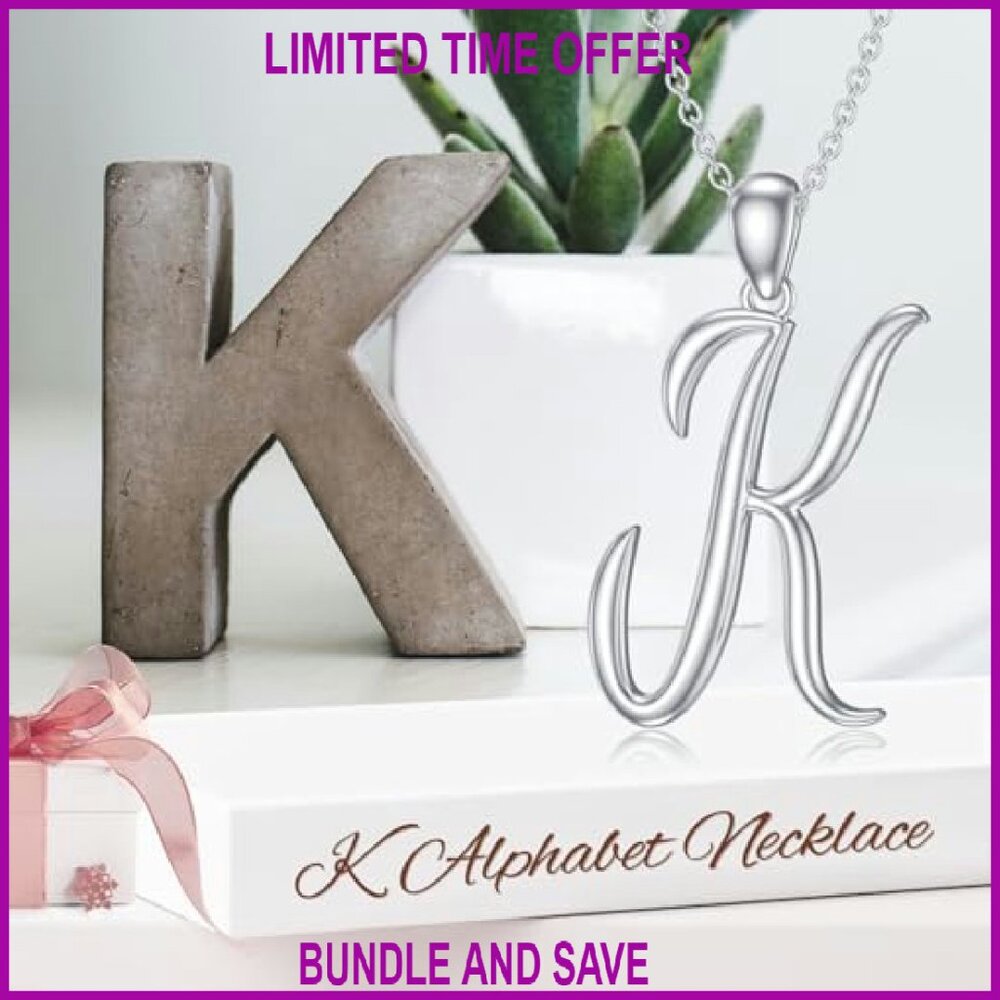 Sterling Silver Initial Necklace Adjustable Chain… - image 7